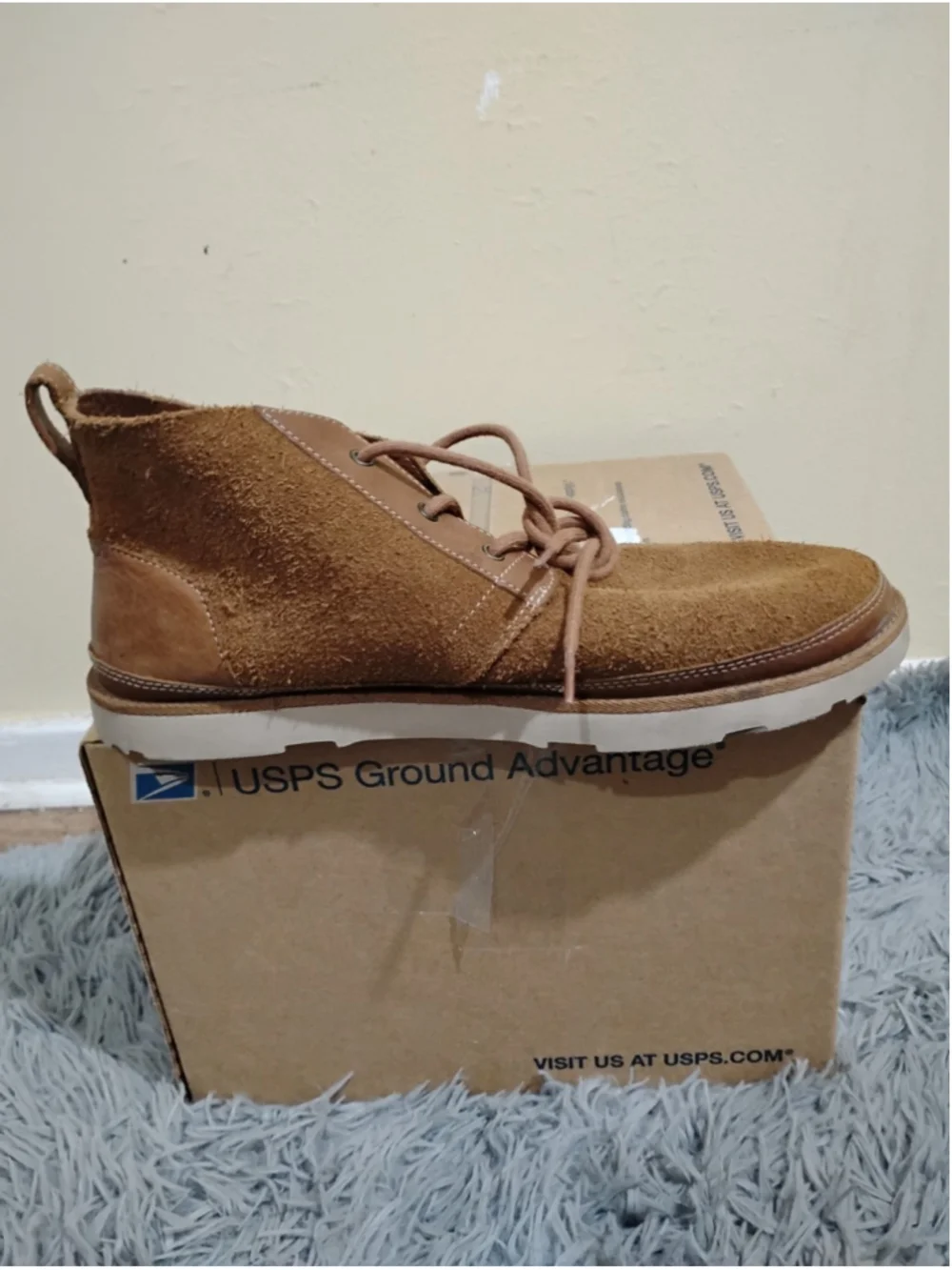 Ugg Neumel Unlined Leather Boot Men Size 13 Chukka Suede Chestnut 1020369 EUC